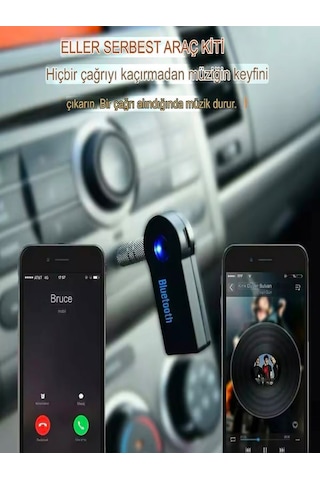3.5mm 120mah Bluetooth Kablosuz Aux Araç Kiti Ses Hoparlör Univer
