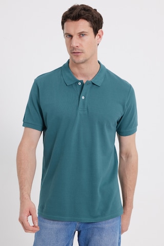 Tudors Erkek Slim Fit Dar Kesim %100 Pamuk Yeşil Polo Yaka Tişört-46205 Yeşil