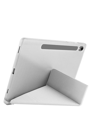 Samsung Galaxy Tab S10 Fe İle Uyumlu Kılıf Tri Folding Kalem Bölmeli Katlanabilir Standlı Pu Deri Yumuşak Kapak Kapaklı Kılıf