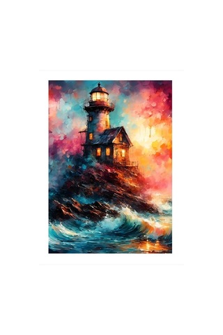 Deniz Feneri Ve Ev Modern Mdf Tablo 35cm X50cm