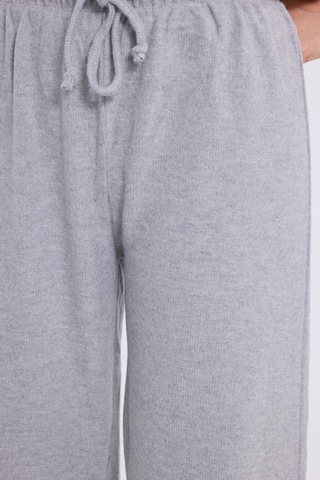 Tudors Kadın Relax Fit Rahat Kesim Beli Bağcıklı Geniş Paça Gri Pantolon-41382 Gri
