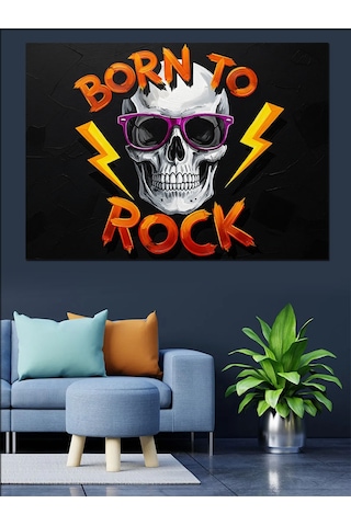 Rock Kurukafa Dekoratif Kanvas - Mdf Ahşap Tablo
