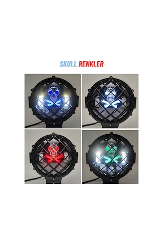 Off Road Kafesli Skull Delici Spot Led Sis Farı Ve Çalışma Lamba