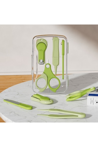 Sones 4'ü 1 Arada Bebek Tırnak Makası Seti Seyahat Taşınabilir Bebek Bakım Seti Mor