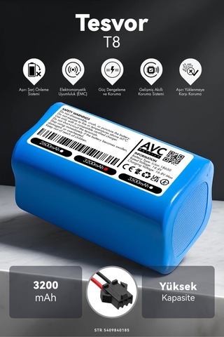 Tesvor T8 3200mah Robot Süpürge Bataryası K.k