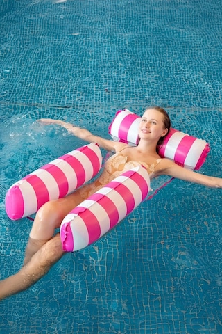 Fileli 3 Yastıklı Premium Deniz Havuz Hamağı 4 Fonksiyonlu Havuz Deniz Yatağı 120x122 Cm Pembe