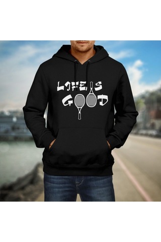 Pisa Art Life Is Good Siyah Kapişonlu Sweatshirt. Hrmsw2033 Siyah