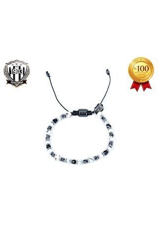 Beşiktaş 4mm Doğaltaş Bileklik