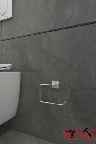 Kare Krom Yapışkanlı Açık Tuvalet Kağıtlığı 16.5 x 12.2 x 11.2 CM