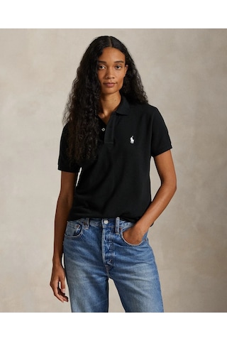Polo Ralph Lauren Regular Fit Kadın File Polo T-shirt Siyah