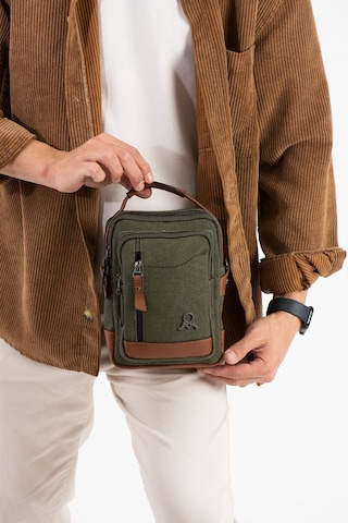 Kanvas Kumaş Erkek Postacı Çanta Omuz Çantası 20 12 Cm Çapraz Askılı Omuz Çantası Mega Çanta Yeşil