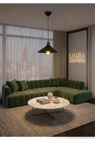Zeno Model Siyah Yemek Masası Oturma Çocuk Yatak Odası Modern Ledli Avize