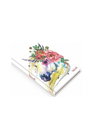 Deffter Unicorn Flower 96 Yaprak Çizgili Sert Kapak Defter