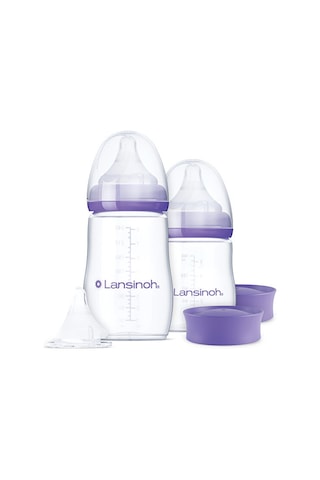 Lansinoh® 160 ML, 240 ML Biberon ve NaturalWave® Biberon Emziği Başlangıç Seti (1-6 Ay+)