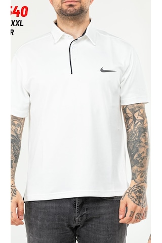 Nike Ef-4540 Erkek Polyester Mesh Polo Yaka T-shirt Beyaz