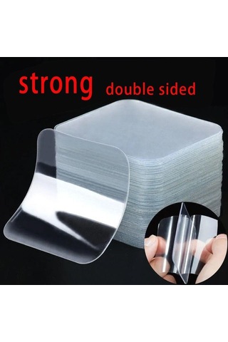 Şeffaf Çift Taraflı Bant Nano Sihirbaz Bant Duvara Yapıştırılan Isıya Dayanıklı Su Geçirmez 100pcs