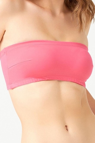 Straplez Crop Top Büstiyer Pembe Pembe