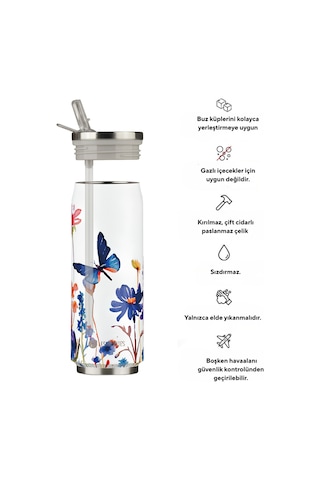 Les Artistes Paris Isı Yalıtımlı Kutu Çelik Termos 500ml Floral Butterfly Çok Renkli