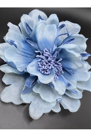 Amely Rid Kumaştan Büyük Çiçek Fiyonk Broş Tokalı 256857116 Açık Mavi