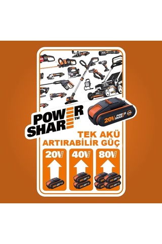 Worx WA3601 20V 2.0Ah Powershare Li-Ion Akü ve Akü Şarj Cihazı