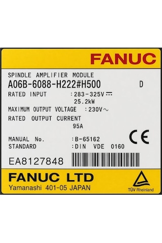 Fanuc A06b-6088-h222/h500 Mil Amplifikatör Modülü Cnc Motor Kontrol Parçası
