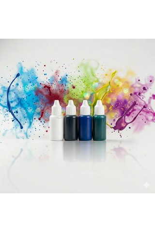 750g Şeffaf Epoksi Reçine Kit + 4'lü Renkli Pigment Boya Avantaj Paketi Beyaz,siyah,yeşil,mavi 80 Ml