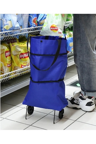 Bestshop1 Katlanabilir Tekerlekli Alışveriş Çantası 366243442