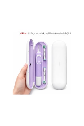 Oral-b Şarjlı Diş Fırçası İçin Saklama Kabı - Sadece Oral-b Pro 1, Vitality Pro, Vitality Ve Starter Pack Serisine Özel Diş Fırçası Seyahat Kutusu Lila