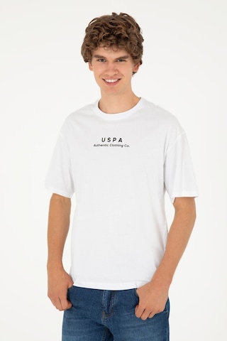 U.S. Polo Assn. Erkek Comfort Fit Bisiklet Yaka Beyaz Tişört 50294322-VR013