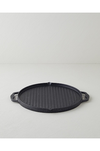 English Home Savor Premium Yuvarlak Grill Tava 34 Cm Siyah Siyah