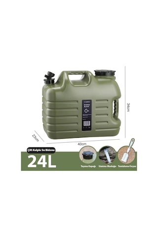 Madfox Galon Air Pe Musluklu Su Bidonu 24 Litre Yeşil
