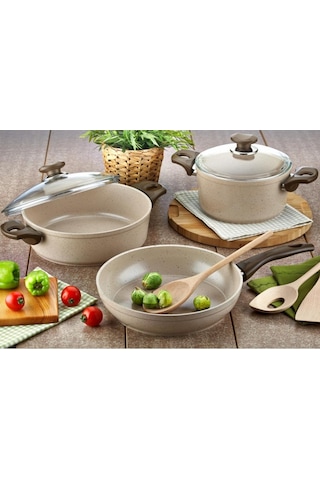 Gülsan Safran 5 Parça Granit Tencere Seti Tencere Takımı