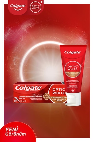 Colgate Optıc Whıte Kahve, Çay Ve Tütün Kullananlar İçin Diş Macunu 50ml X3 Adet