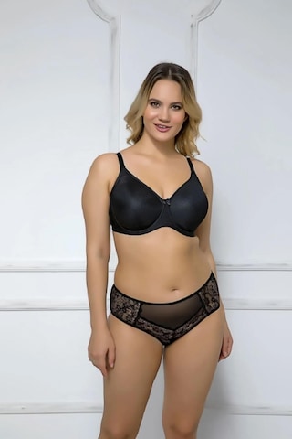Moonlight 2165 Pamuk Cotton Minimizer Toparlayıcı Balenli Sütyen Siyah