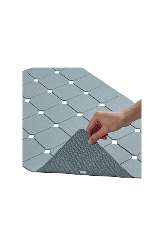 Mainshop Katlanabilir Makine Yıkanabilir Küvet Ve Duş Paspası Vantuzlu Kaymaz Yumuşak 45 X70 Cm M-161 Gri