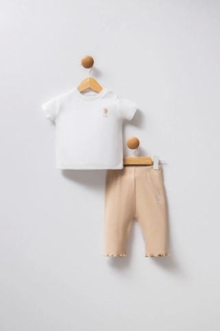 U.S. Polo Assn. Kız Bebek 3lü Takım - Beyaz Beyaz