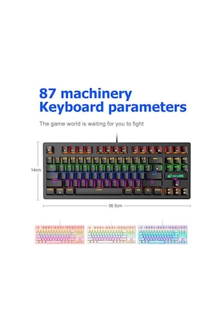 Sones Zıyoulang K2 87 Tuşlu Mekanik Kablolu Klavye