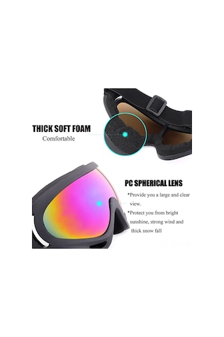 Geeroyoo X400 Motosiklet Gözlüğü - Rüzgar, Toz Ve Kar Korumalı, Uv Filtreli, Anti-parıltı, Uniseks Siyah