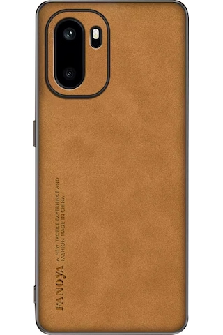Microcase Oneplus 15r / Ace 6 İle Uyumlu Luxury Leather Series Deri Desenli Plastik Koruma Kılıf - Al8125 Taba