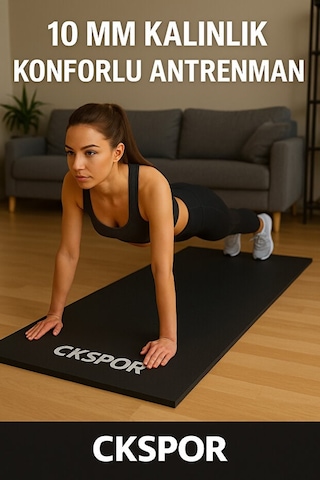 10 Mm Pilates Yoga Minderi Spor Pilates Egzersiz Matı Siyah