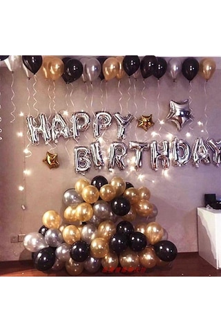 Gold-gümüş Konsepti Doğum Günü Partisi Süsleme Malzeme Seti