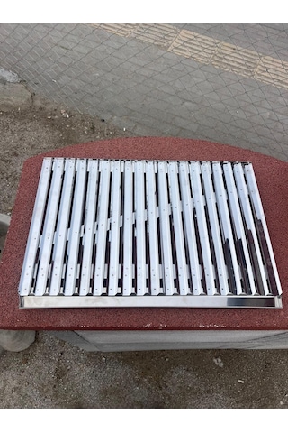Paslanmaz Krom Oluklu Mangal Izgarası 59 41 Barbekü Gross Paslanmaz