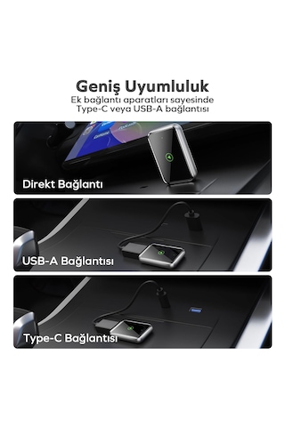 Woyax Kablosuz Carplay Dönüştürücü Android Auto Adaptörü Usb/type-c 2 Si 1 Arada Dongle Apple Carplay Kablosuz Bağlantı