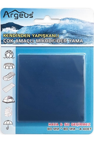Argeus 4'lü Yapışkanlı Fiber Çadır Tamir Yaması Lacivert Çok Renkli