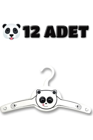 Gondol Bebek Pandali Çocuk Elbise Askısı Beyaz 12 Adet G228p Beyaz