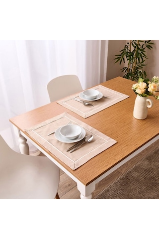 Evidea Soft Biyeli 2'li Amerikan Servis - Bej - 35x50 Cm Bej