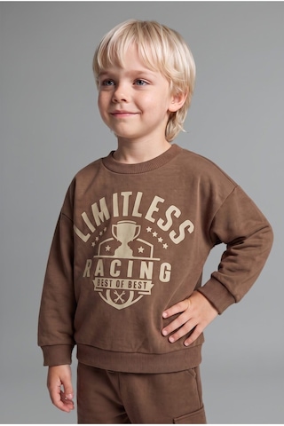 Defacto Erkek Bebek 2li Takım Baskılı Sweatshirt Eşofman Altı G5132a525wnbn589 Kahve-bn589