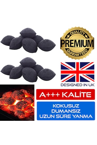 İstiridye Briket Mangal Kömürü 3 Kg Tozsuz Dumansız Premium A+++