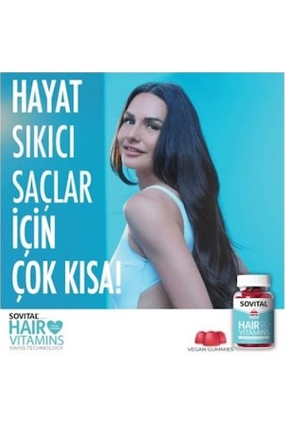 Sovital Hair Vitamins Saç Için Takviye Edici Vitamin 60 Gummy