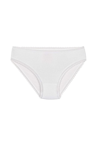 6 Adet Yıldız Bayan Modal Dantelli Bikini Külot Beyaz 3900 Beyaz